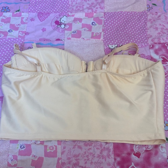 Cream Soft Yellow Corset Top - Picture 3 of 4